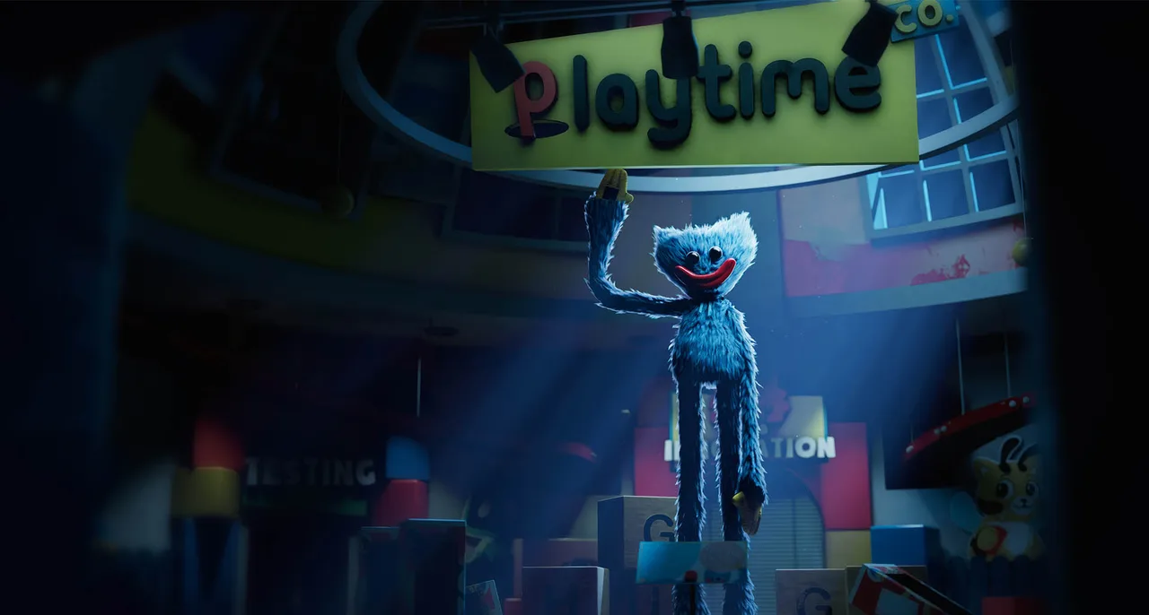 Poppy Playtime — Huggy Wuggy в лобби фабрики Playtime Co.